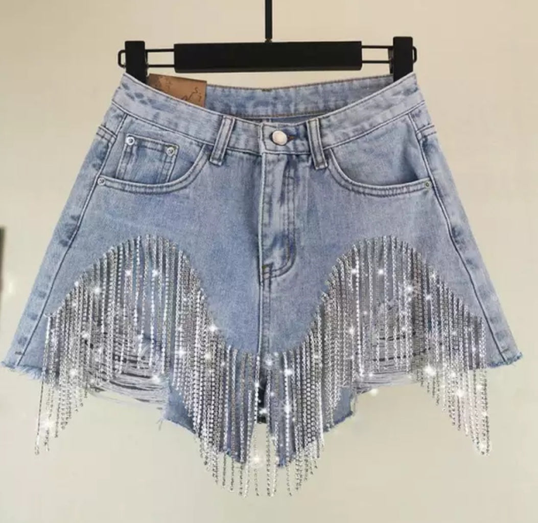 "Southwest Fringe"/ Denim Shorts